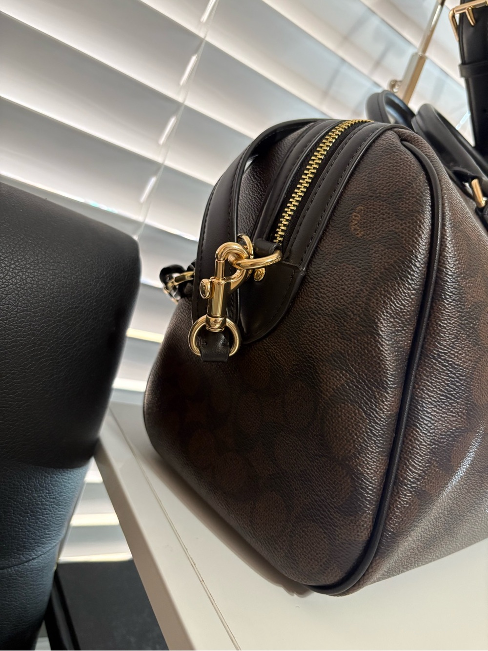 Coach Large Rowan Satchel in Walnut/Black Set - Picture 5 of 12